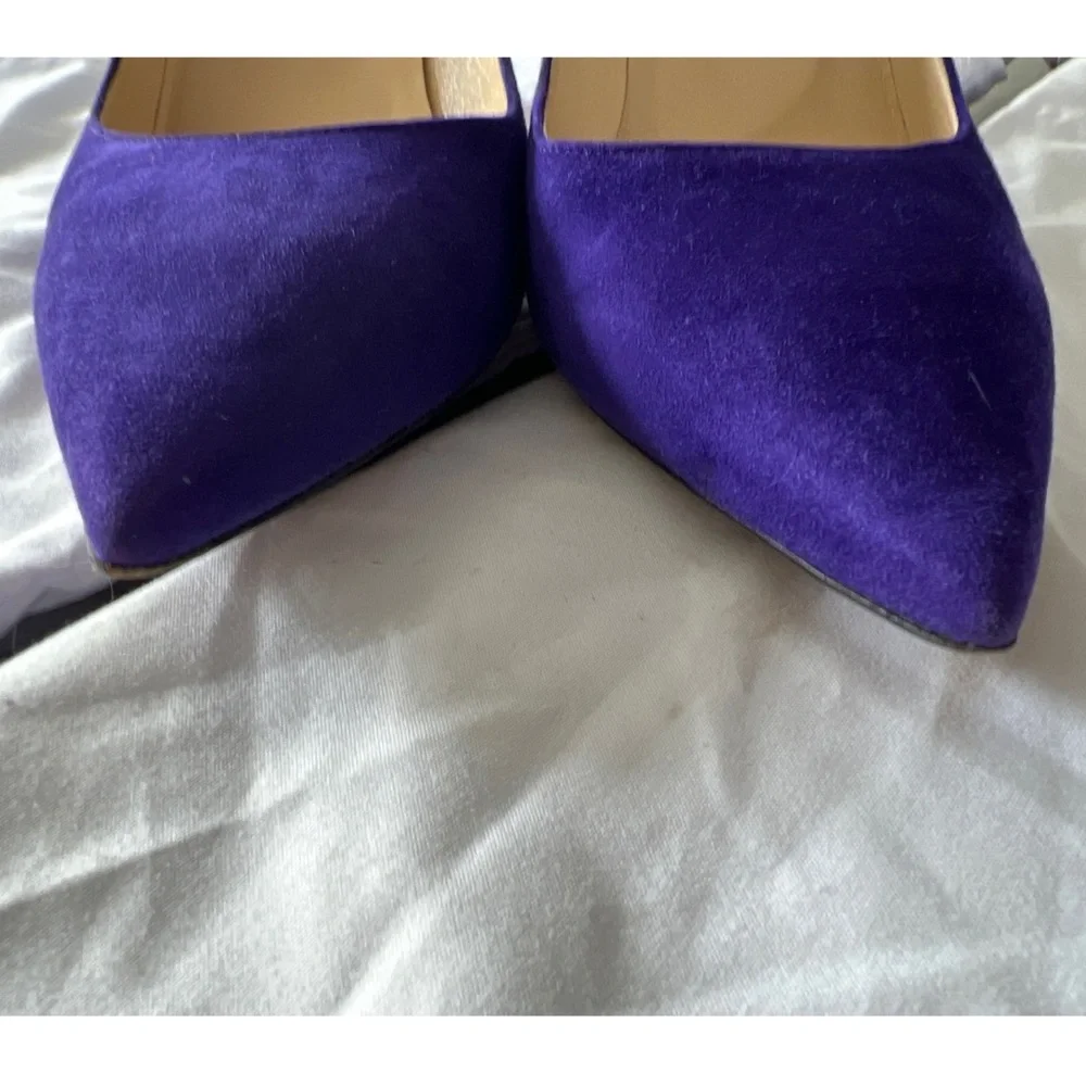 Jimmy Choo Electric Blue Suede Pointed-Toe Pumps